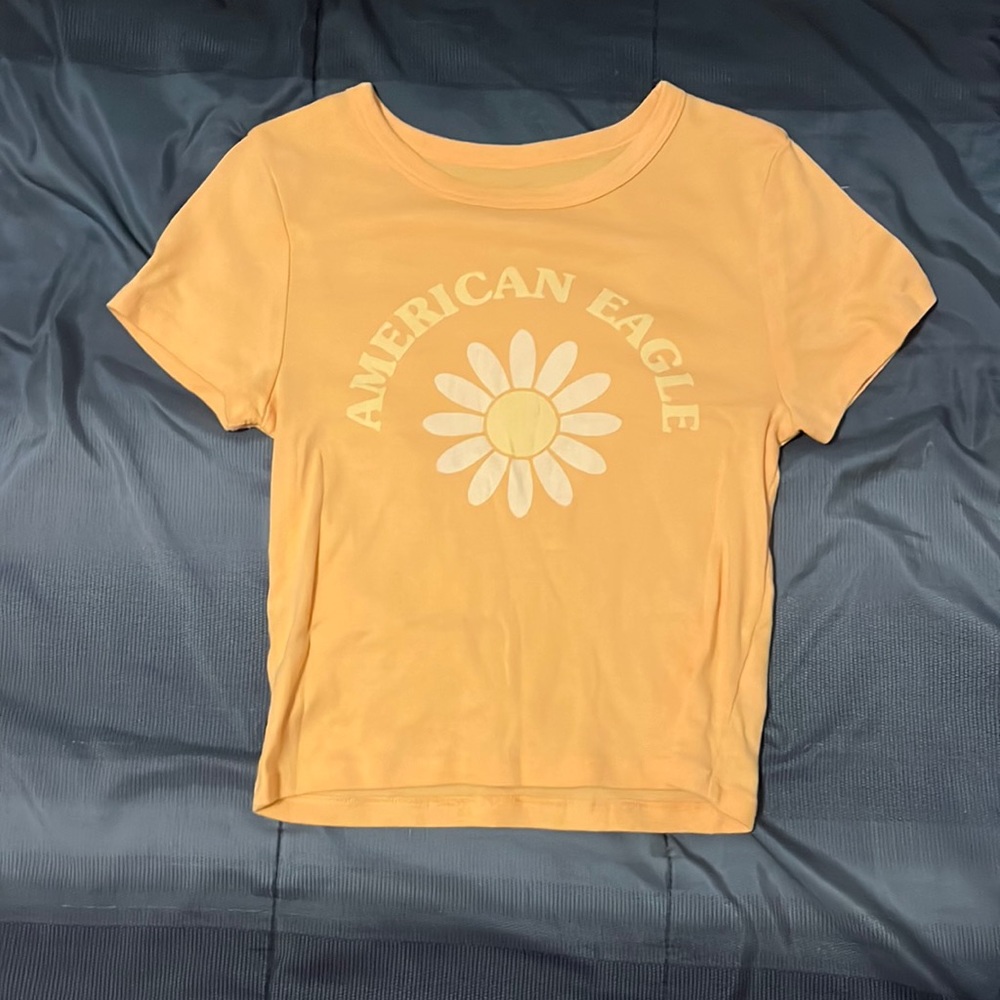 Orange American Eagle Baby Tee